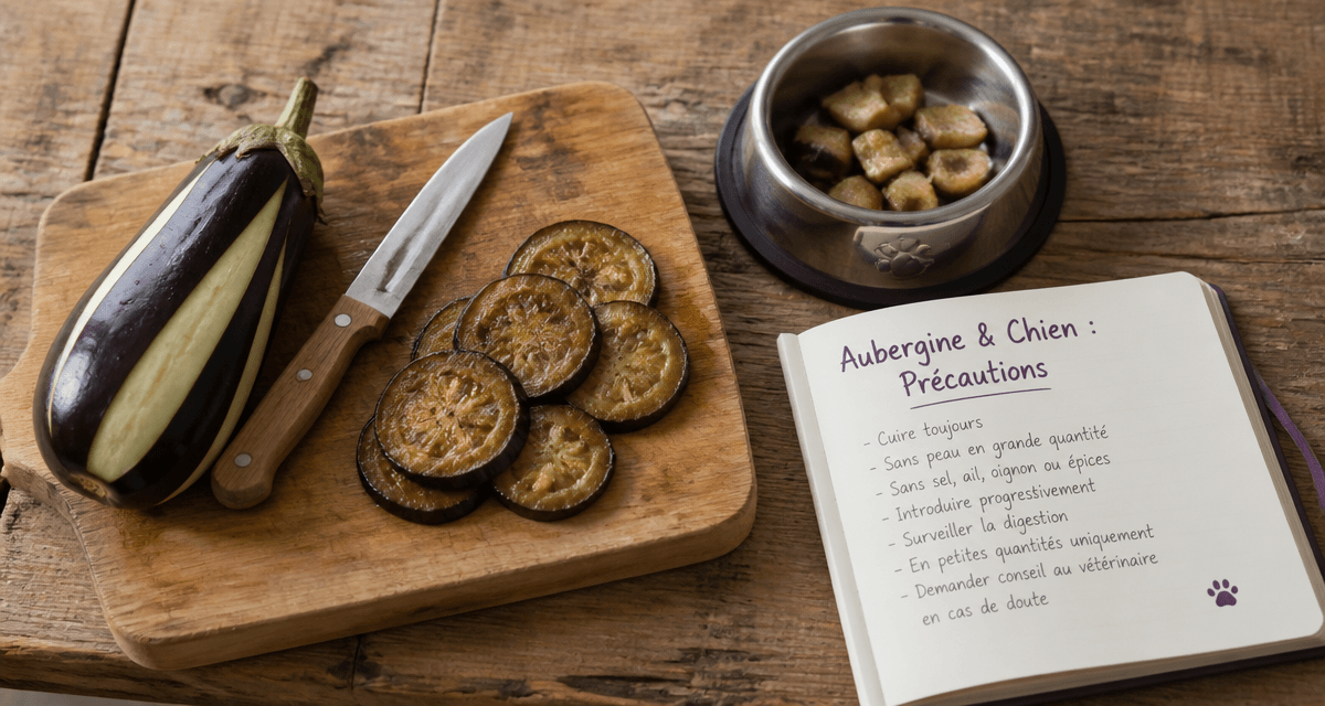 aubergine chien morceaux cuits gamelle