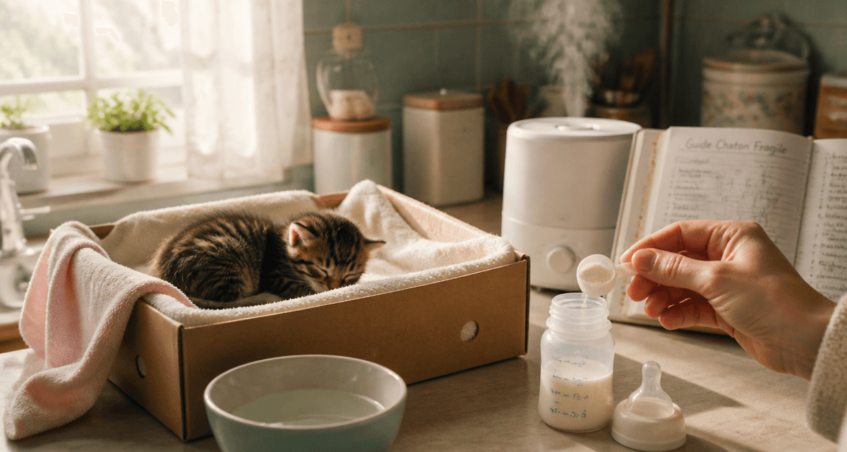 chaton non sevré nourri au biberon