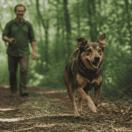collier de rappel chien dans forêt