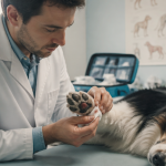 coussinet chien arraché repousse chez le vétérinaire