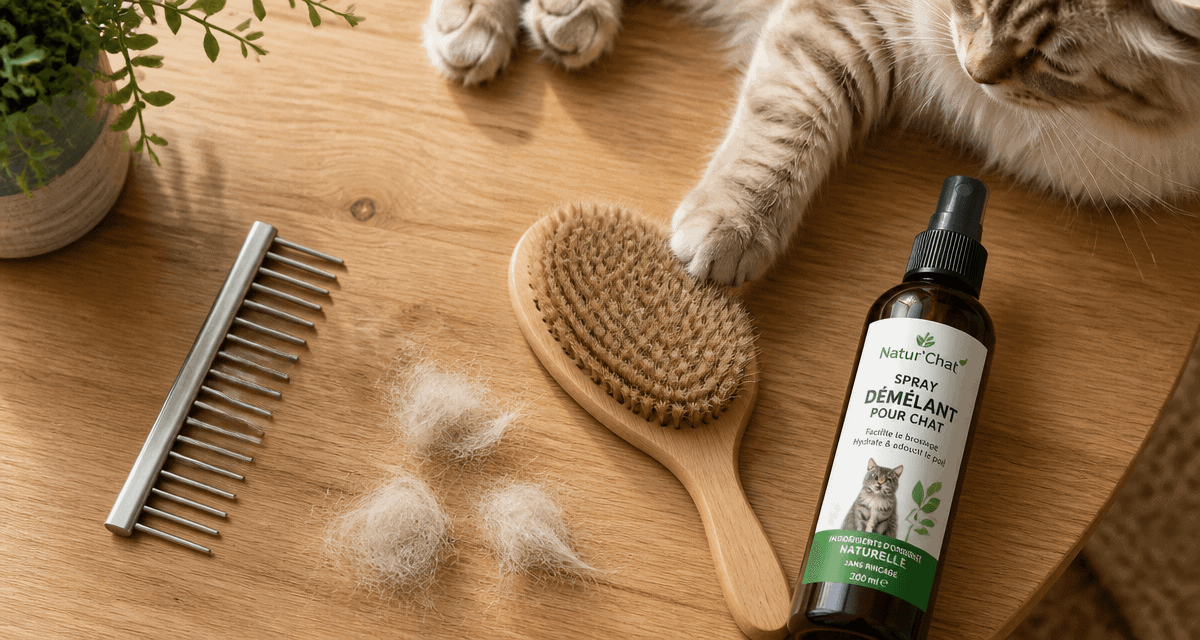 demelant pour chat brosse spray poils