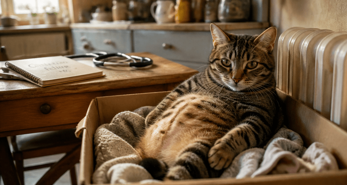 dure gestation chat chatte tigrée nid
