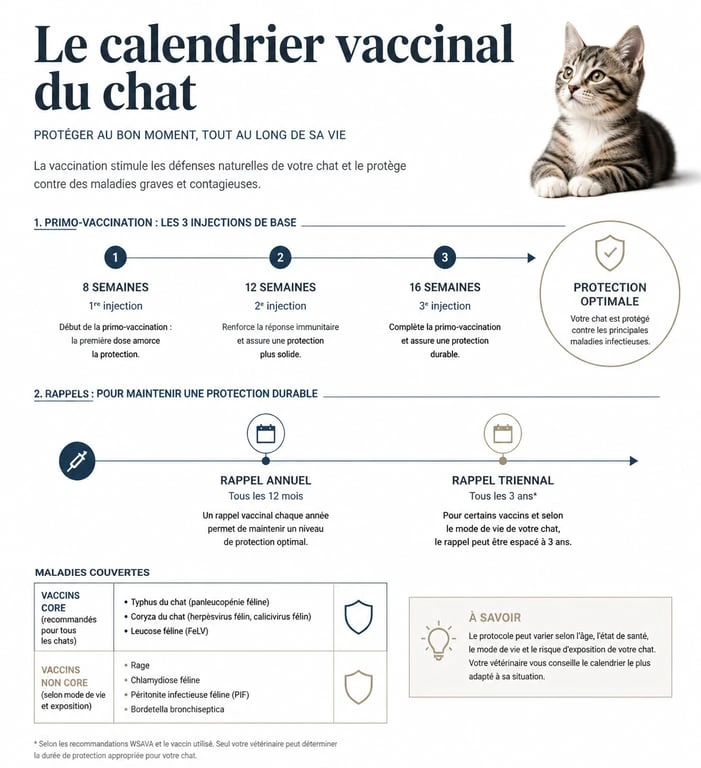 Calendrier vaccinal et prix vaccins chat