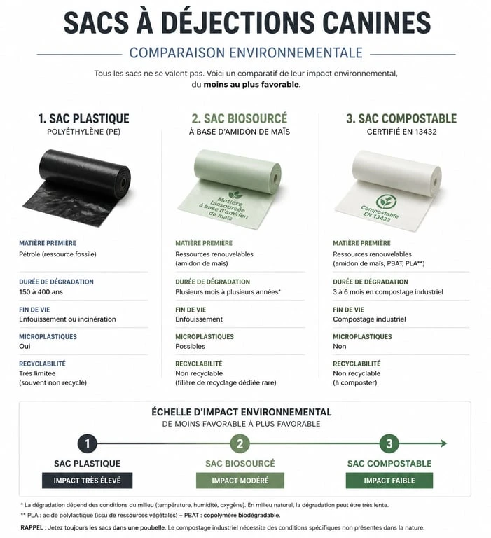 Comparaison des types de sacs à crotte gratuits et leur impact environnemental