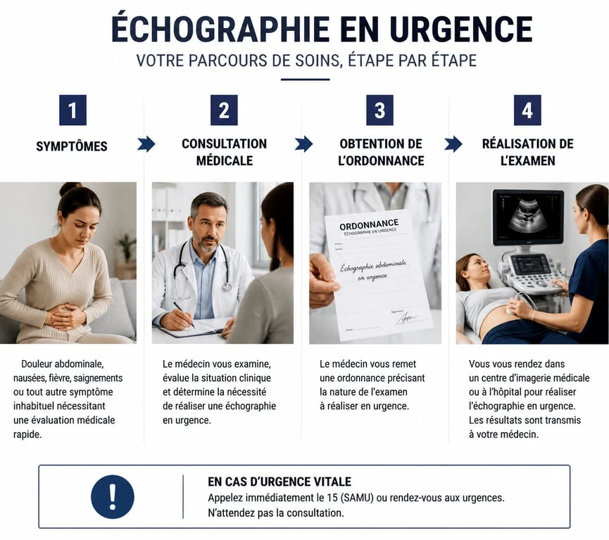 Parcours de soins pour une échographie en urgence : étapes de la prise en charge médicale