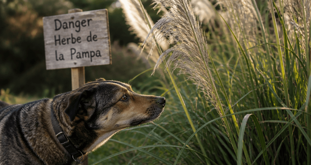 herbe de la pampa danger chien panneau avertissement