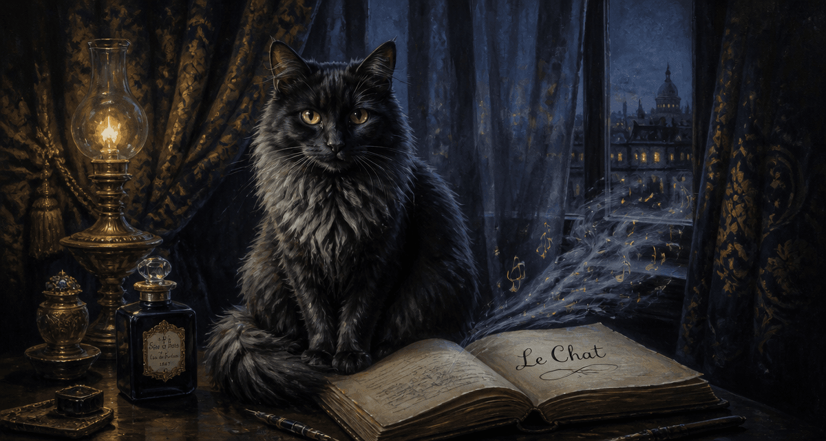 chat noir gris sur table le chat charles baudelaire