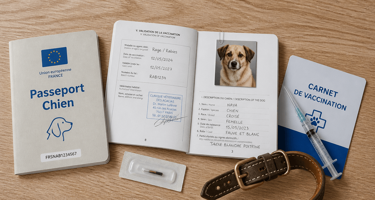 passeport chien prix carnet vaccination collier