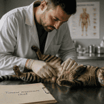 photo tumeur mammaire chat vétérinaire palpe mamelle