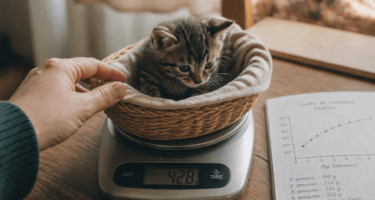 poids d un chaton sur balance