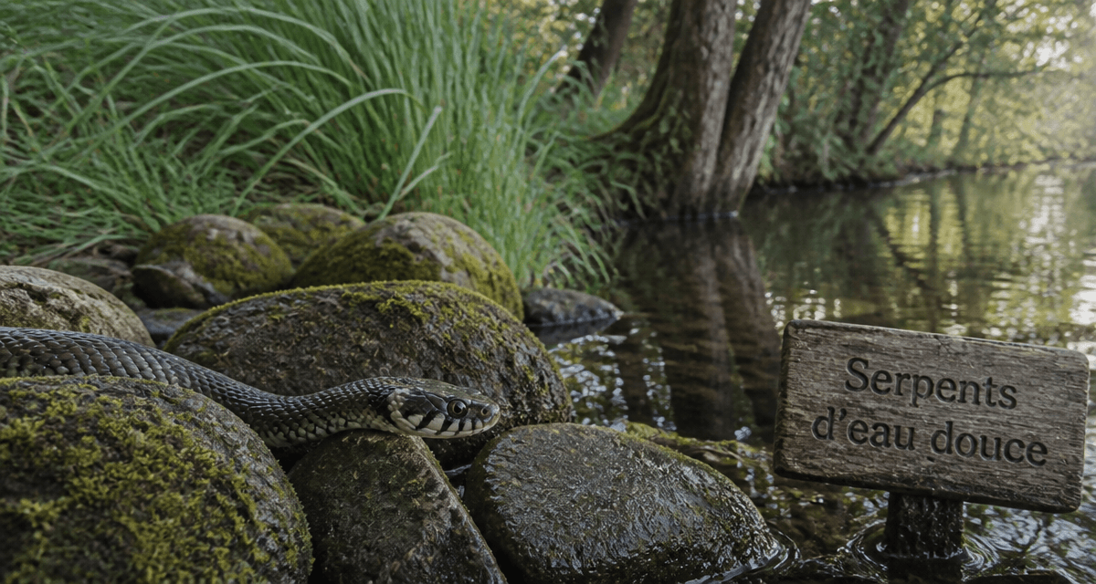 serpent d eau douce couleuvre vipérine sur pierres