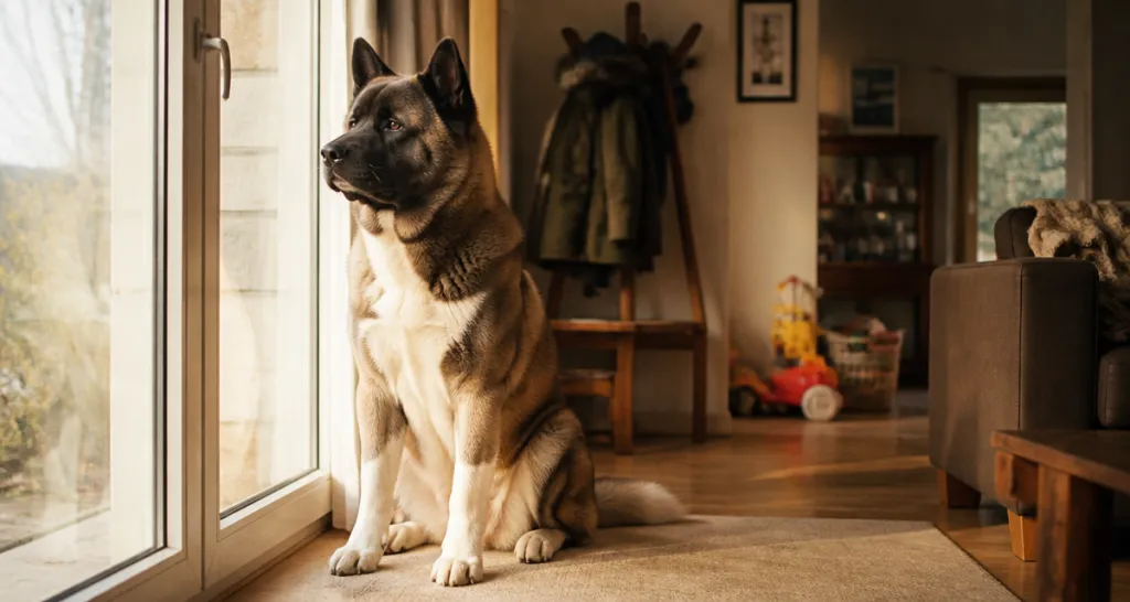 akita americain caractere protecteur salon