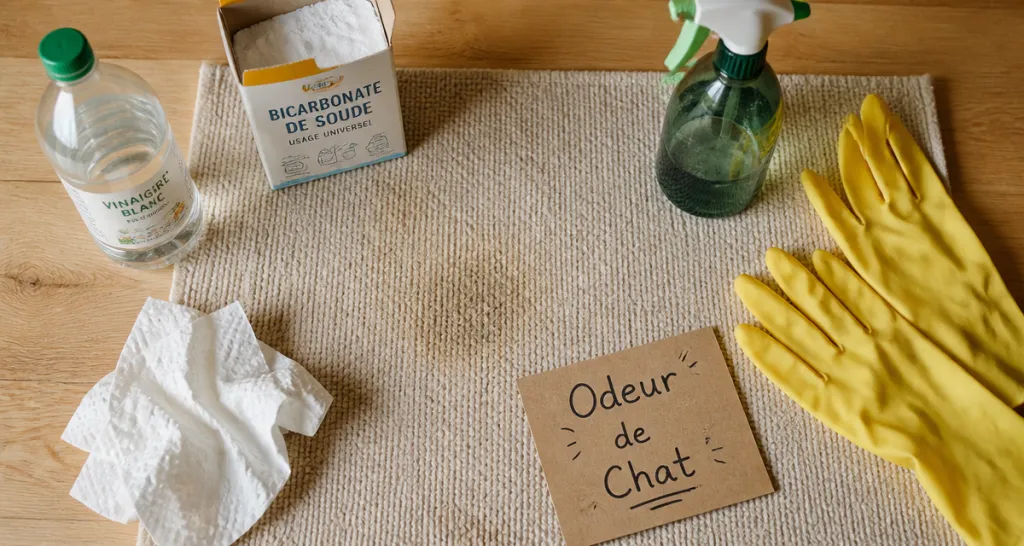 comment enlever l'odeur de pipi de chat dans la maison sur un tapis