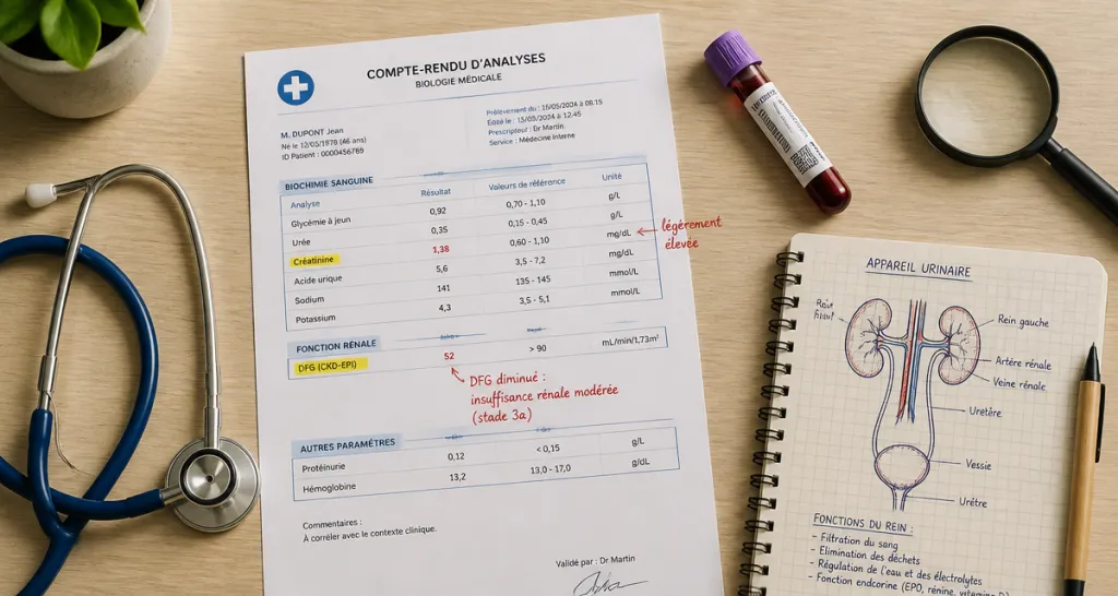 insuffisance renale prise de sang dfg creatinine