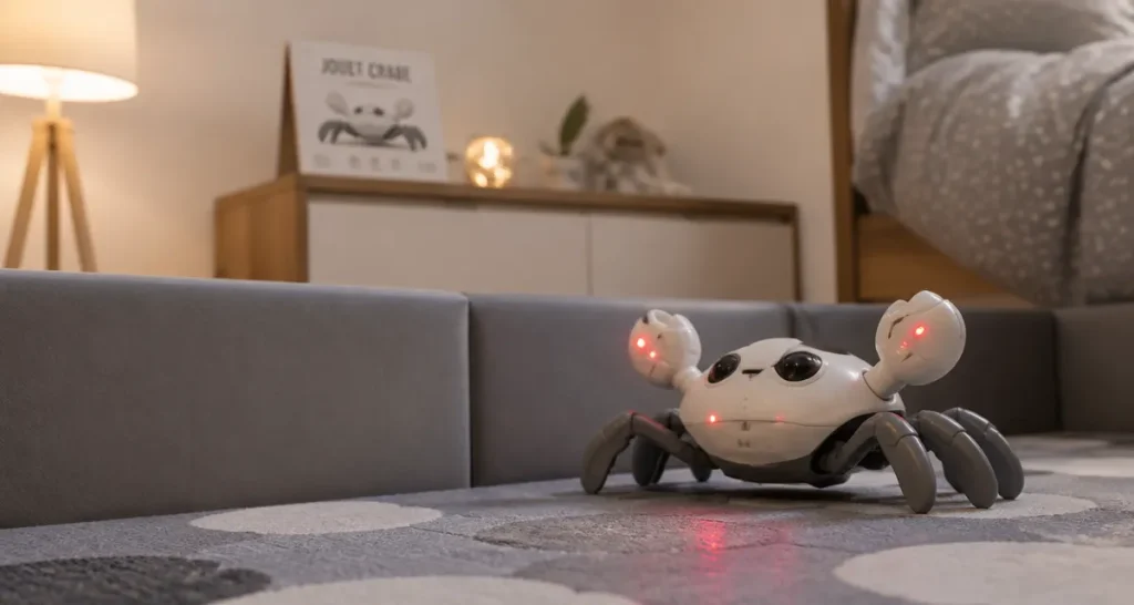 Jouet crabe rampant avec capteurs LED, tapis de jeu.