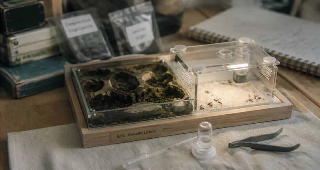 Kit fourmilière : humidité, nid humide et aire de chasse