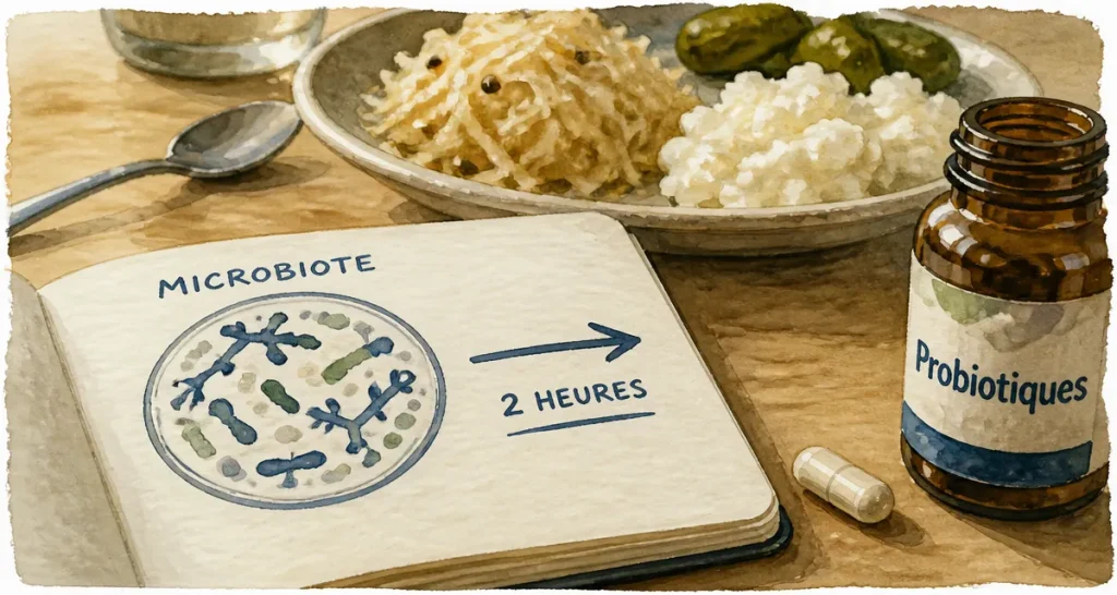 Probiotique apres antibio : gélule, flore intestinale et protocole 2 heures