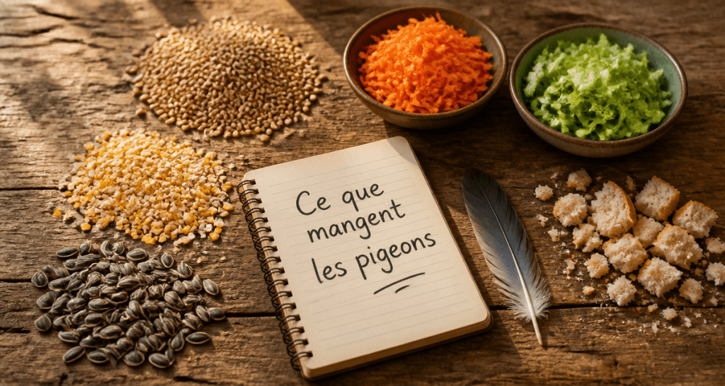 que mangent les pigeons aliments sur table