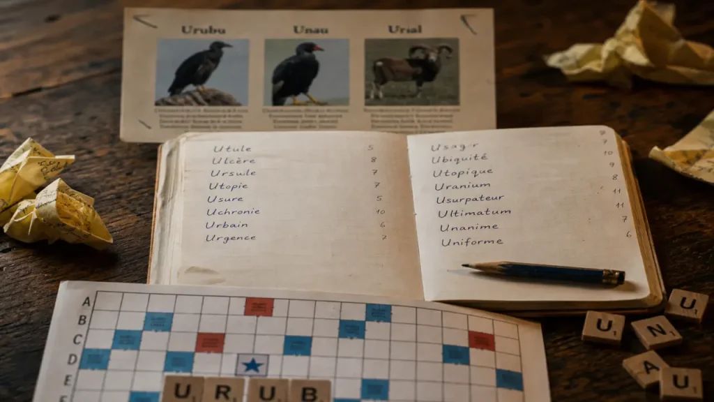 Animal en u : carnet de mémorisation et liste rare