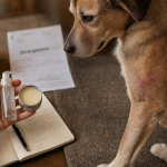 Anti démangeaison chien : lotion vétérinaire sur chien qui se gratte