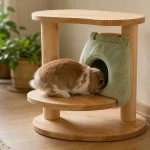 Arbre a lapin stable 32 cm de hauteur, lapin sur plateforme