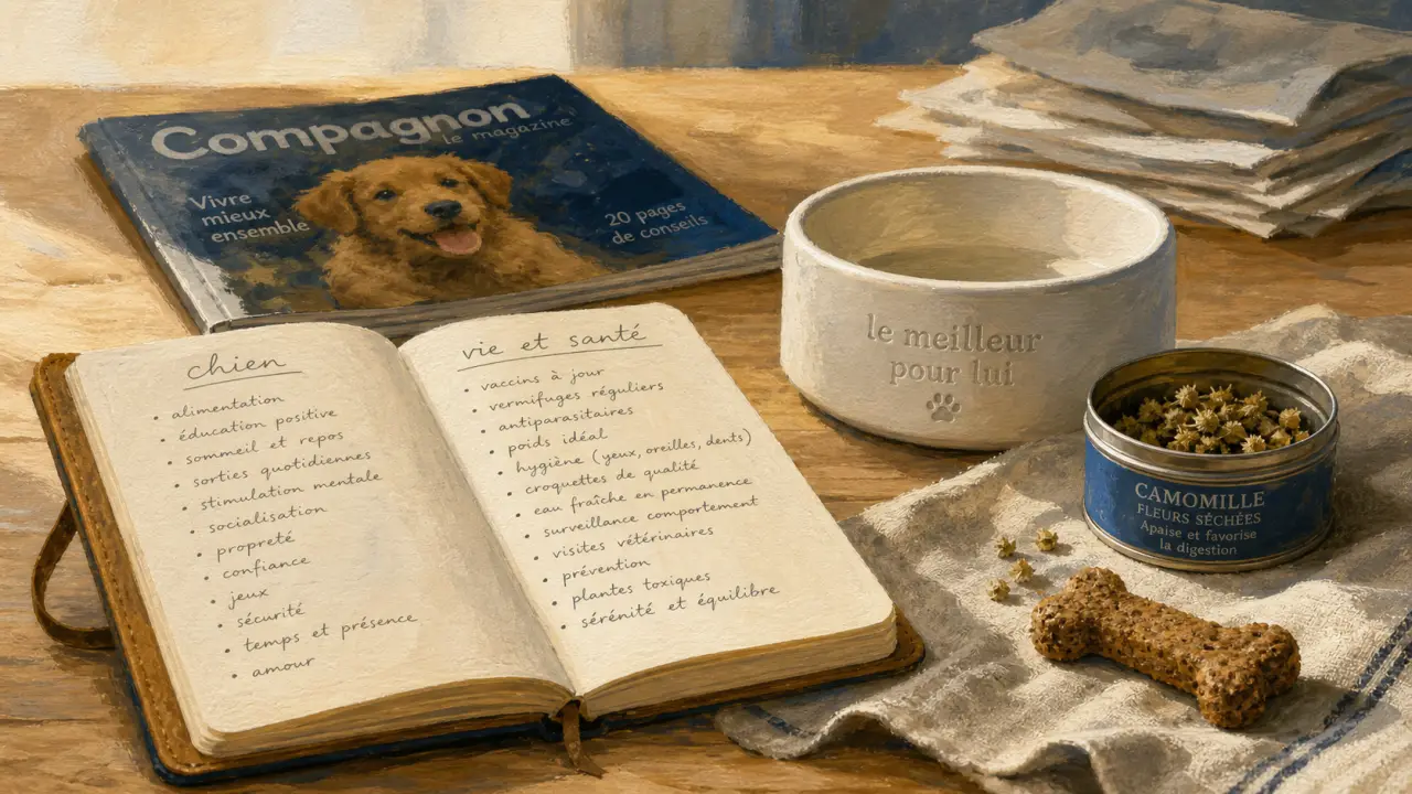 Chien vie et santé : carnet, revue 20 pages et solutions naturelles pour chien