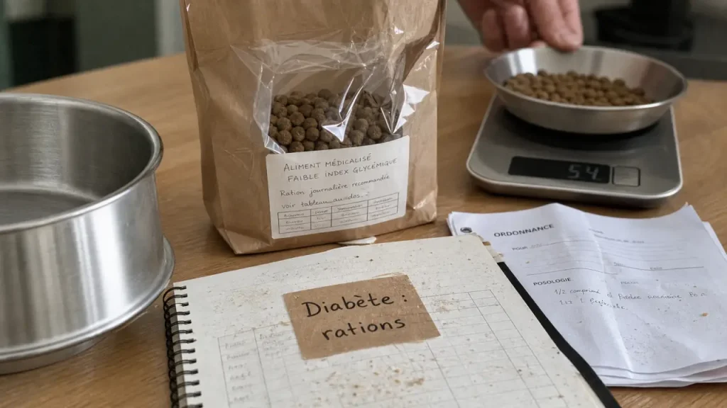 Quelles croquettes pour chien diabétique choisir, entre fibres, index glycémique et prix au kilo ?