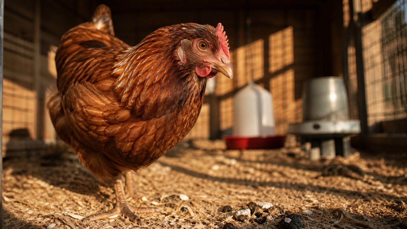 Durée vie poule rousse : poule rousse au jardin