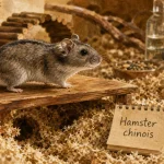 Hamsters chinois sur litière, gouache illustrant l’entretien