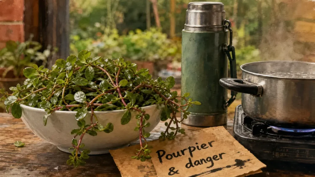 Pourpier danger : pourpier frais et risque acide oxalique pour calculs rénaux