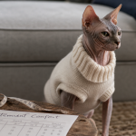 Vêtement pour chat chaud et souple, pull tricoté doux sur chat Sphynx