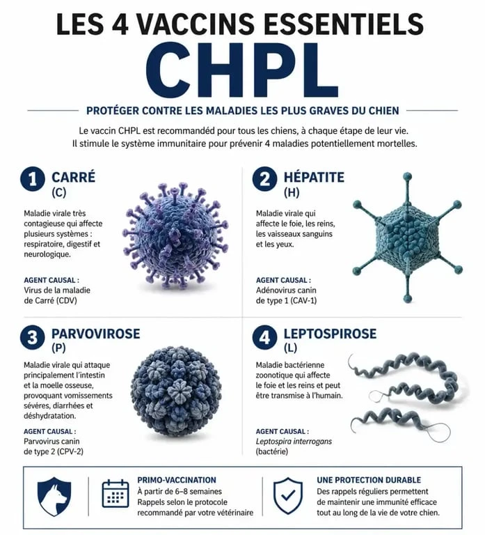 Les vaccins essentiels CHPL pour vacciner un chien