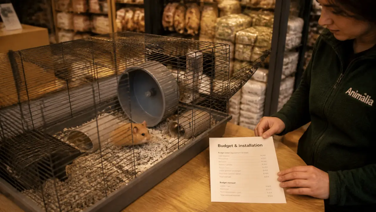 Hamster animalerie en cage, budget et installation