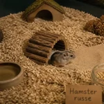 Hamsters nain russe : grande litière profonde, tunnel et roue pleine