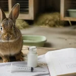 Vermifuge pour lapin : seringue et contrôle vétérinaire