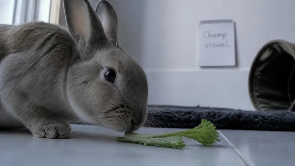 Vision lapin : champ visuel bleu-vert, angle mort