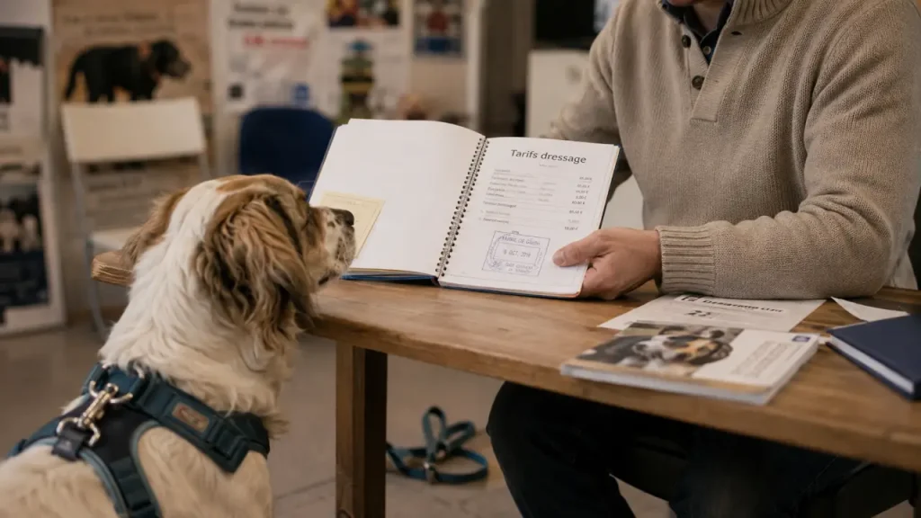 Dresseur de chien tarif avec devis et frais de déplacement