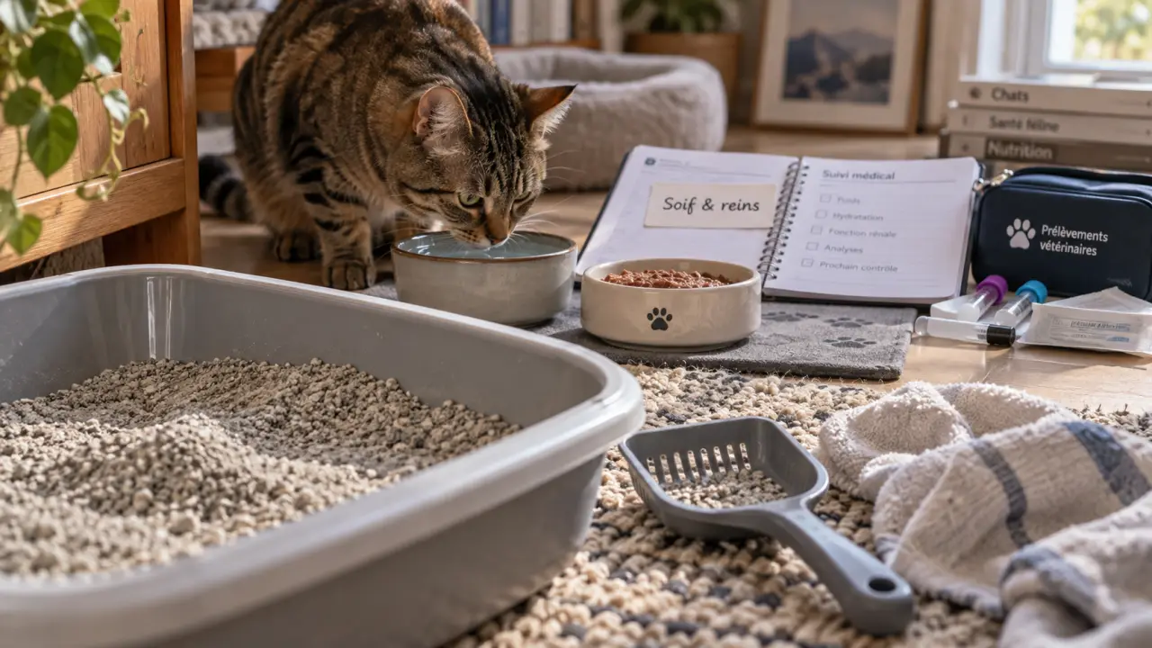 Chat insuffisance renale : eau et signes discrets